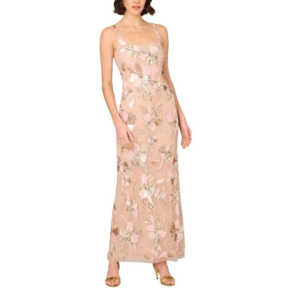 Aidan Mattox Womens Embellished Maxi Dress, Blue